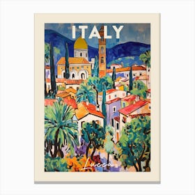 Lucca Italy 1 Fauvist Painting  Travel Poster Canvas Print
