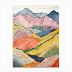 Beinn Dorain Scotland 1 Colourful Mountain Illustration Canvas Print