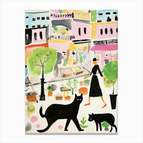 The Food Market In Vienna 4 Illustration Canvas Print