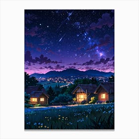 Night Sky Anime aesthetic 8 Canvas Print