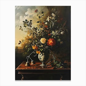 Baroque Floral Still Life Canterbury Bells 1 Canvas Print