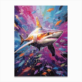  A Blacktip Shark Vibrant Paint Splash 5 Canvas Print