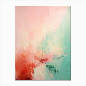 Pink And Teal, Abstract Raw Painting 0 Canvas Print