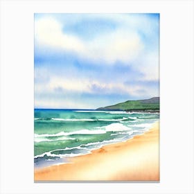 Apollo Bay Beach, Australia Watercolour Canvas Print