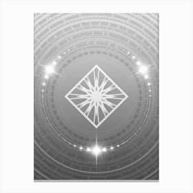 Geometric Glyph in White and Silver with Sparkle Array n.0018 Canvas Print
