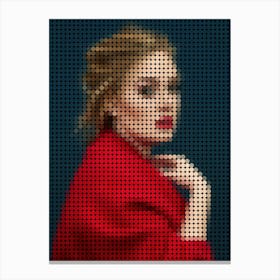 Adele Red In Style Dots Canvas Print