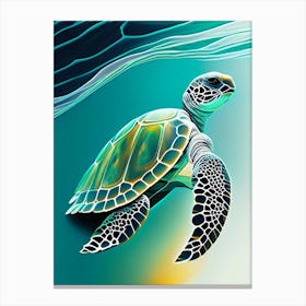Conservation Sea Turtle, Sea Turtle Neutral Abstract 1 Canvas Print