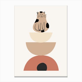 Cat Sitting On A Bowl Canvas Print