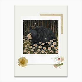 Scrapbook Black Bear Fairycore Painting 1 Canvas Print