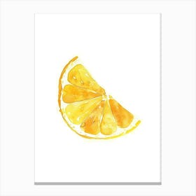 Orange Slice Watercolor Painting Canvas Print