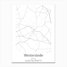 Westerstede,Germany Minimalist Map Canvas Print