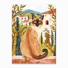 Bengal Cat Storybook Illustration 1 Canvas Print