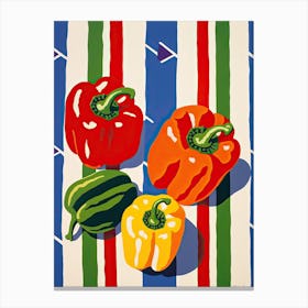 Bell Peppers Summer Illustration 4 Canvas Print