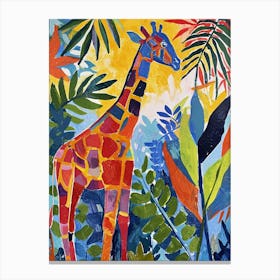 Colourful Giraffe Lead Pattern Painting 3 Canvas Print