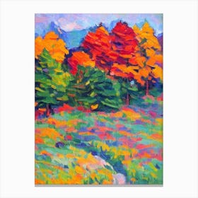 Norway Spruce tree Abstract Block Colour Canvas Print