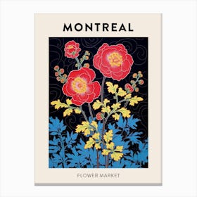 Montreal Canada Botanical Flower Market Poster Canvas Print
