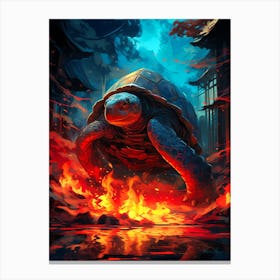 Turtle On Fire Canvas Print