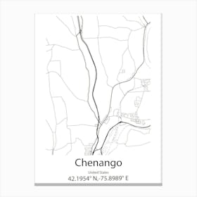 Chenango,United States Minimalist Map Canvas Print