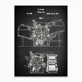 Printing Press Art, Printing Press Print, Printing Press Blueprint, Printing Press Gift, Book Printing Press, Printing Press Decor, Co1991 Canvas Print