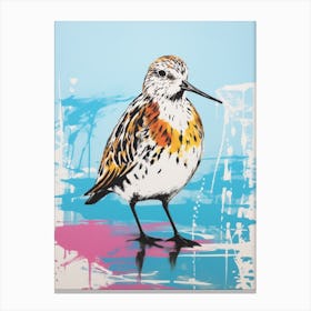 Andy Warhol Style Bird Dunlin 1 Canvas Print