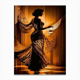 Figura De Mujer Con Lamppara Canvas Print