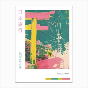 Hiroshima Retro Duotone Silkscreen Poster 1 Canvas Print