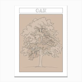 Oak Tree Minimalistic Drawing 3 Poster Canvas Print