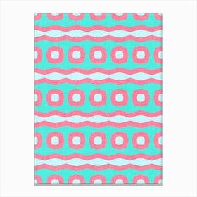 Modern Geometric Waves In Cotton Candy Shores Canvas Print