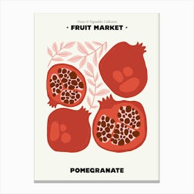 The Fruit Market Pomegranate Illustration Maximalist Canvas Print