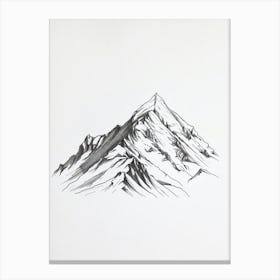 Mount Washington Usa Line Drawing 1 Canvas Print