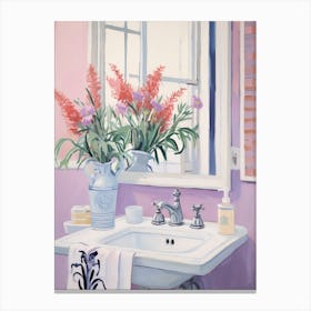 A Vase With Lavender, Flower Bouquet 3 Canvas Print