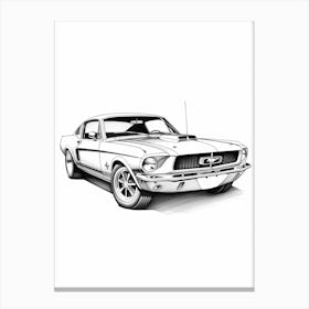 Ford Mustang Line Drawing 31 Canvas Print