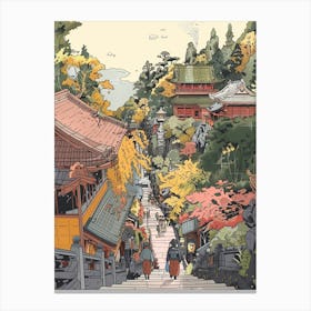 Nikko Japan 4 Retro Illustration Canvas Print