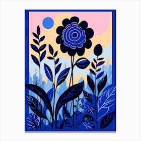 Blue Flower Illustration Prairie Clover Canvas Print