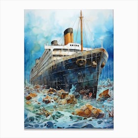 Titanic White Star Watercolour 1 Canvas Print