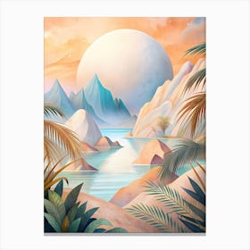 Landscape With Palm Trees Canvas Print