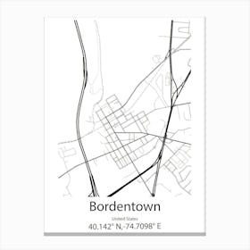 Bordentown,United States Minimalist Map 1 Canvas Print