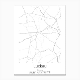 Luckau,Germany Minimalist Map Canvas Print