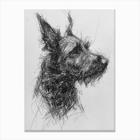  Belgian Laekenois Dog Line Sketch 1 Canvas Print