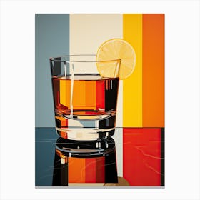 Glass Of Whiskey, Mid century 1 Canvas Print