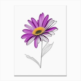 Osteospermum Floral Minimal Line Drawing 3 Flower Canvas Print