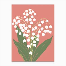 Lilies Of The Valley Flower Big Bold Illustration 4 Canvas Print