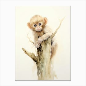 Monkey Painting Drawing Watercolour 4 Canvas Print