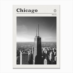 Chicago Illinois Black And White Canvas Print
