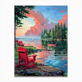 Sunset By The Lake 4 Canvas Print