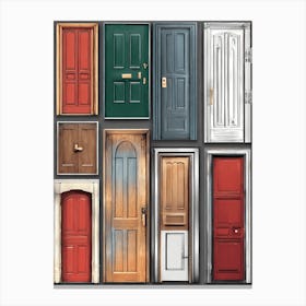 Collection Of Doors, 1310 Canvas Print