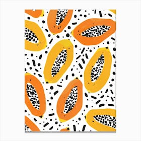 Papaya Seamless Pattern Canvas Print