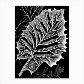 Sorrel Leaf Linocut Canvas Print