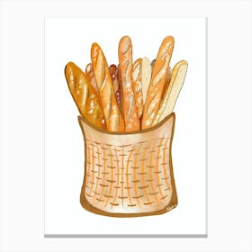 Baguette Bread Basket Canvas Print