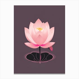 A Pink Lotus In Minimalist Style Vertical Composition 29 Canvas Print